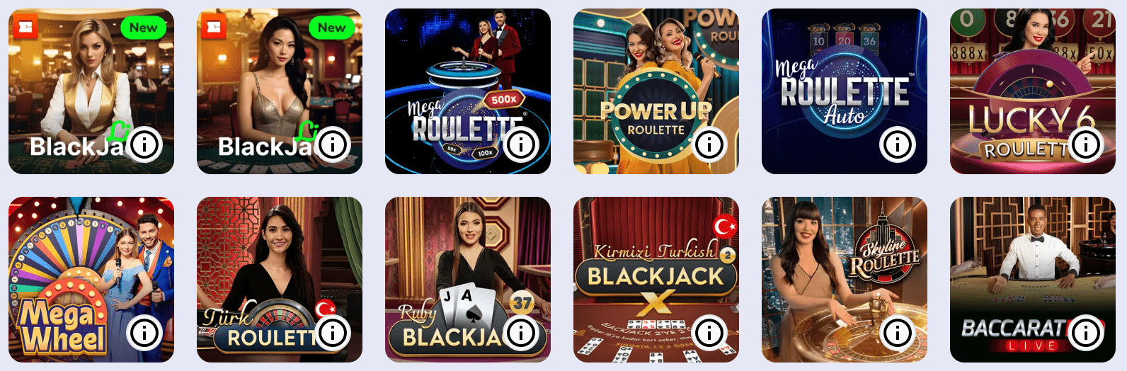 ByCasino canlı oyunlarının önizlemesi